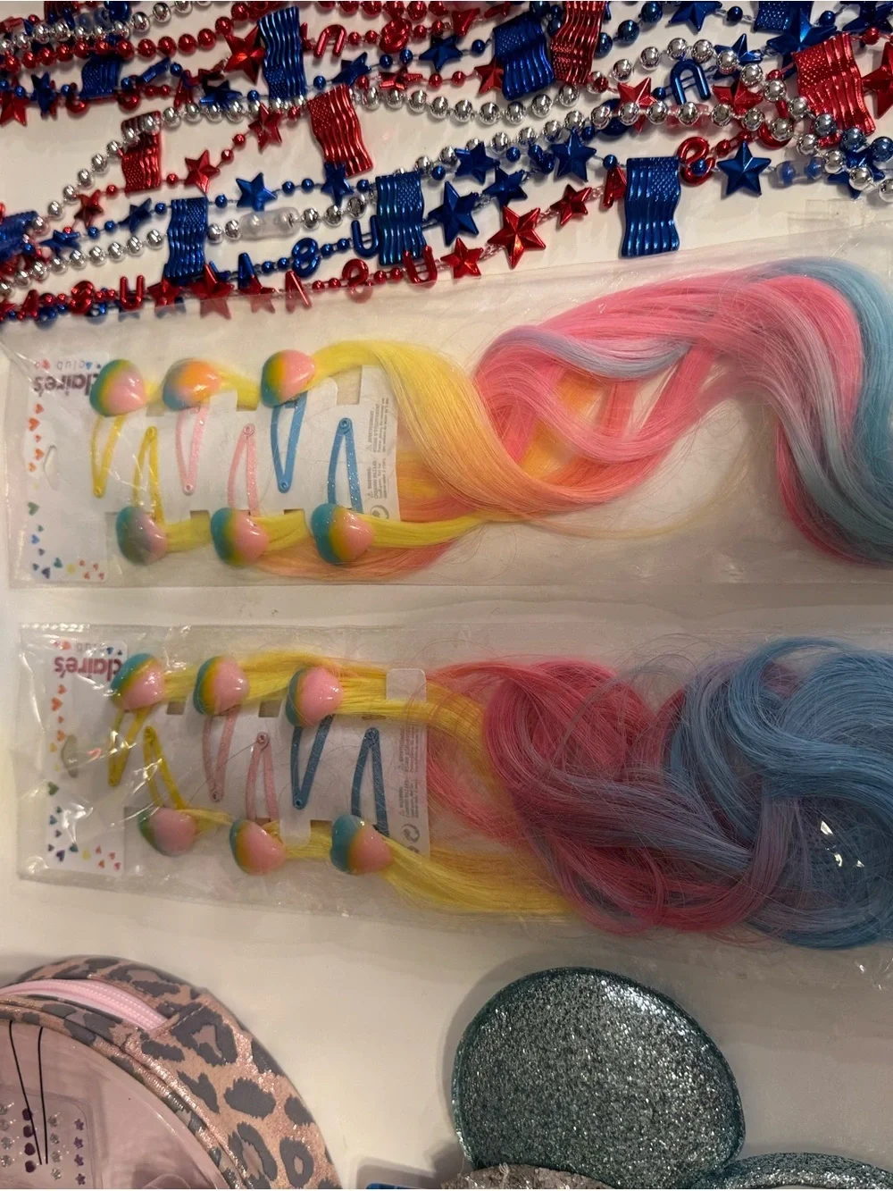 Claire's Kids Multicolor Hair and Makeup Lot- Rainbow Headbands & Clips